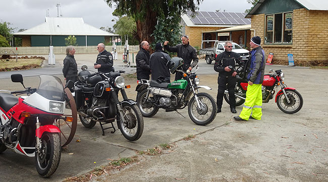 Stopping for a break at Elleker Store.