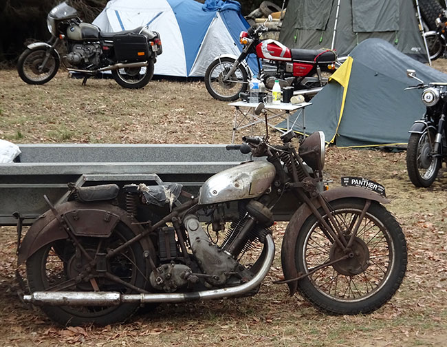 Johns lovingly unrestored 1938 500cc Panther called Rusty.