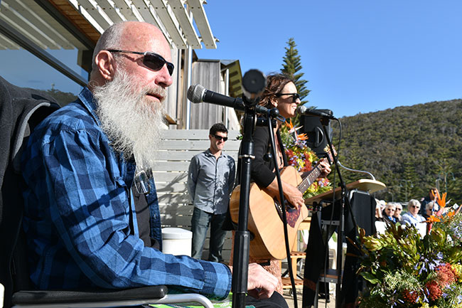 Bob speaks at Chris' memorial service.