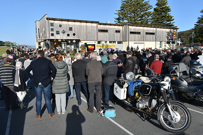 Part of the crowd at Chris' memorial.