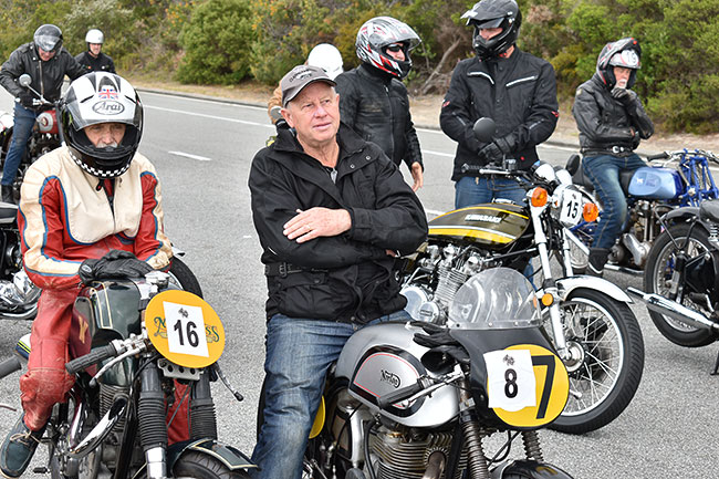 Waiting for Steve to go down the hill: Graeme Woolcock and Tim Hesford.