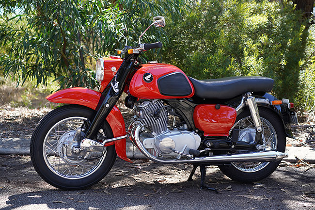 Gary Dibble’s 1960 C77 Honda Touring Dream –Gary calls it the nightmare –  From the headaches in restoring it. But it rides like a dream.