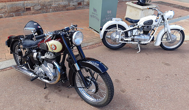 BSA M21 and Bruce's BMW R25.