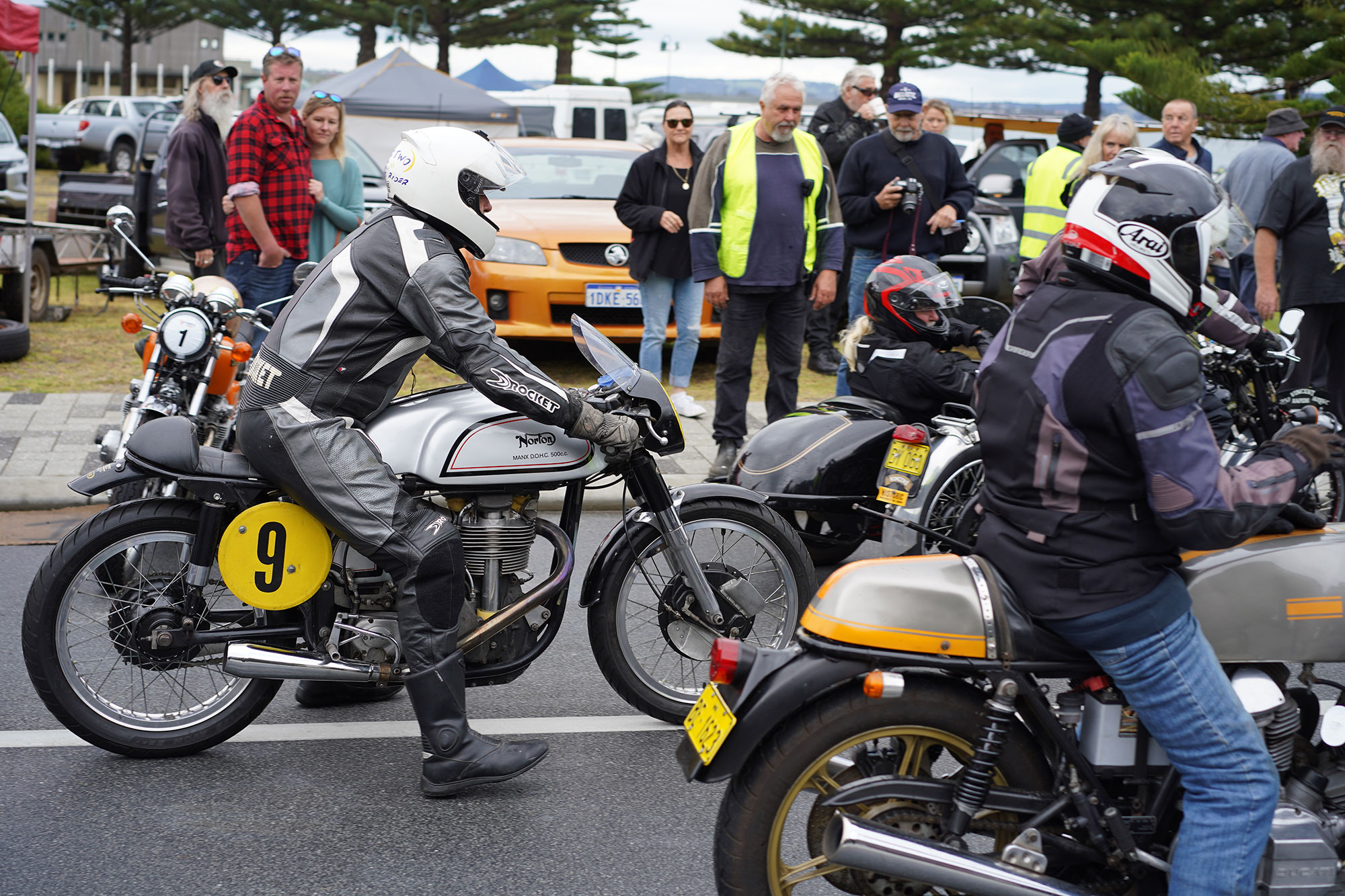 Bill on his Manx at the start line.