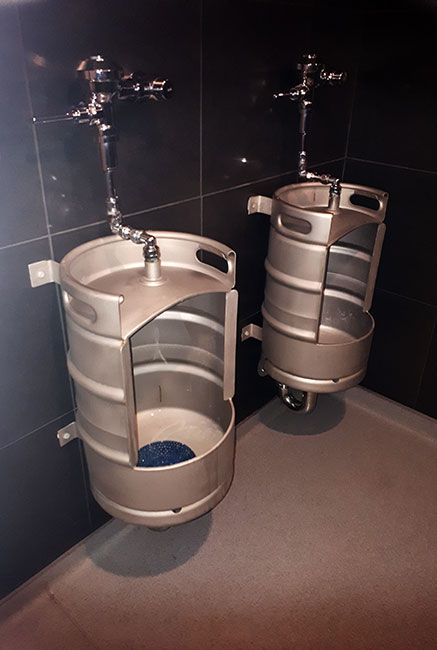 Original urinals at the Bremer brewery.