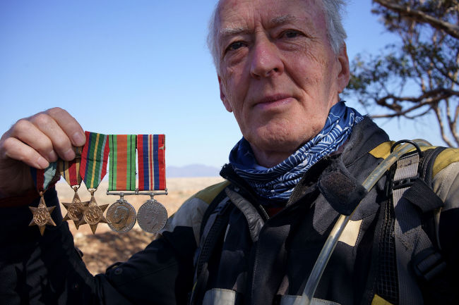 John with his Dad’s war medals.