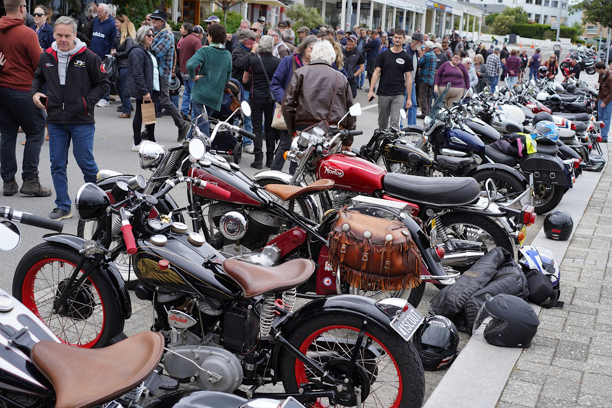 Crowds and old bikes.