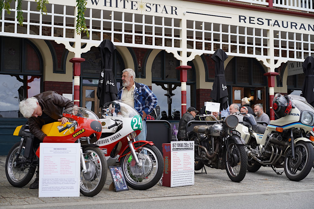 Some racing machines outside the White Star.