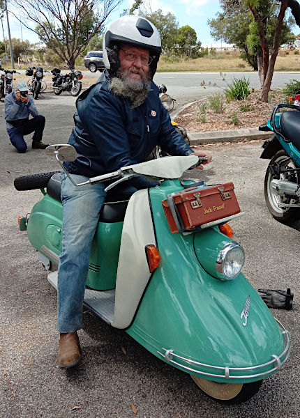 Don and his Heinkel scooter.