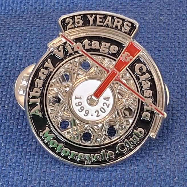 AVCMC 25th year
              badge of a motorcycle wheel