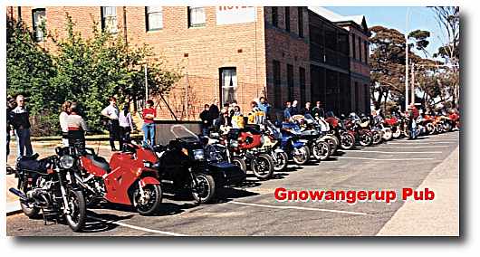 Bikes outside the Gnowangerup Pub