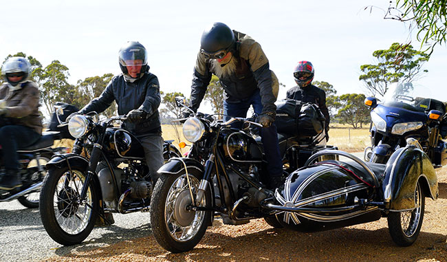 Starting the sidecar outfit after the bee sting - I wont put the photo of my one eyed swollen face as it might put you off your wheaties.